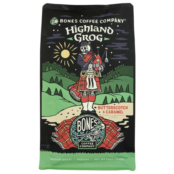 BONES COFFEE COMPANY: Coffee Grnd Highland Grog, 12 oz