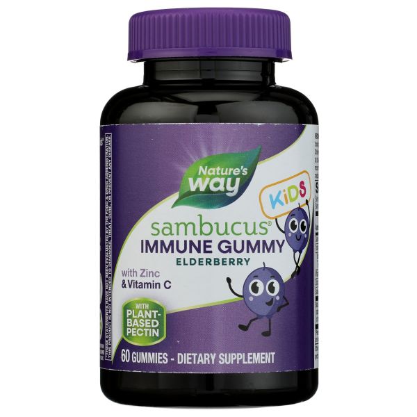 NATURES WAY: Sambucus Elderberry Immune Support Gummies For Kids, 60 pc