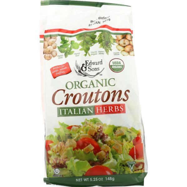 EDWARD & SONS: Crouton Ital Herb Org, 5.25 oz