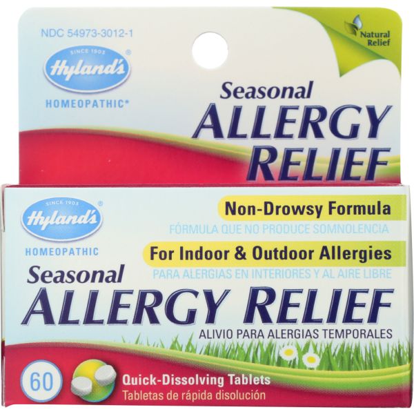 HYLAND'S: 100% Natural Homeopathic Seasonal Allergy Relief, 60 tablets