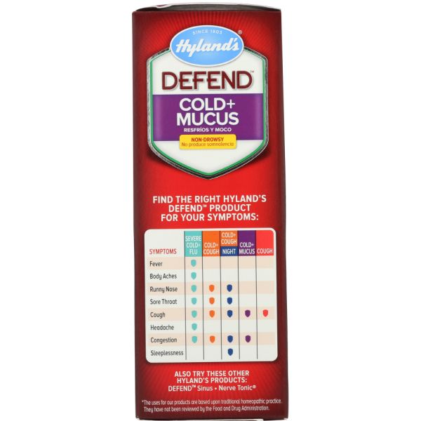 HYLAND: Cough Syrup Defend Cold and Mucus, 4 oz