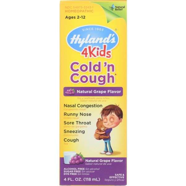 HYLAND: Kid Cold N Cough Grape Flavor, 4 oz