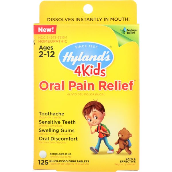 HYLAND: 4 Kids Oral Pain Relief, 125 tb