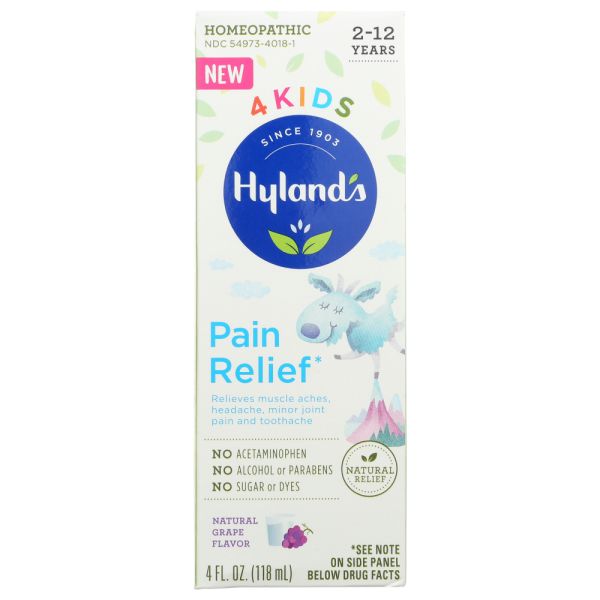 HYLAND: Kids Pain Relief Grape, 4 fo