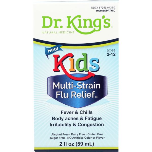 DR KINGS NATURAL MEDICINE: Kids Flu Relief Multi Strain, 2 oz