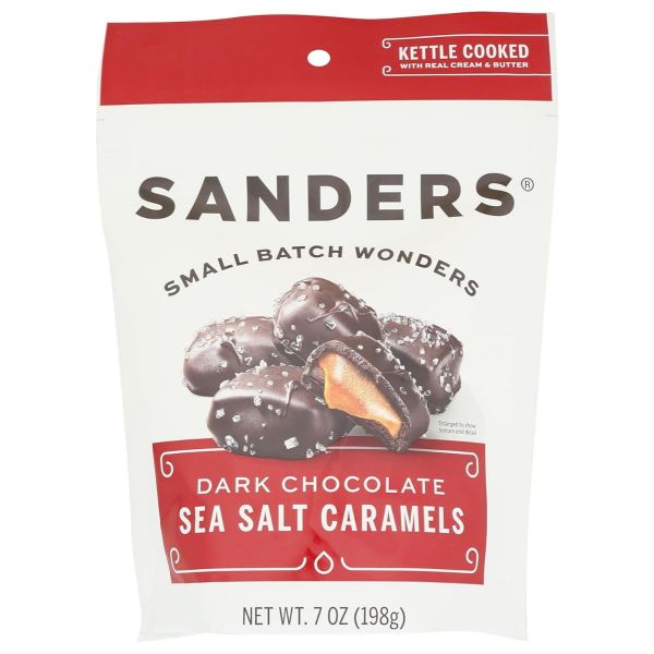 SANDERS: Dark Chocolate Sea Salt Caramels, 7 oz