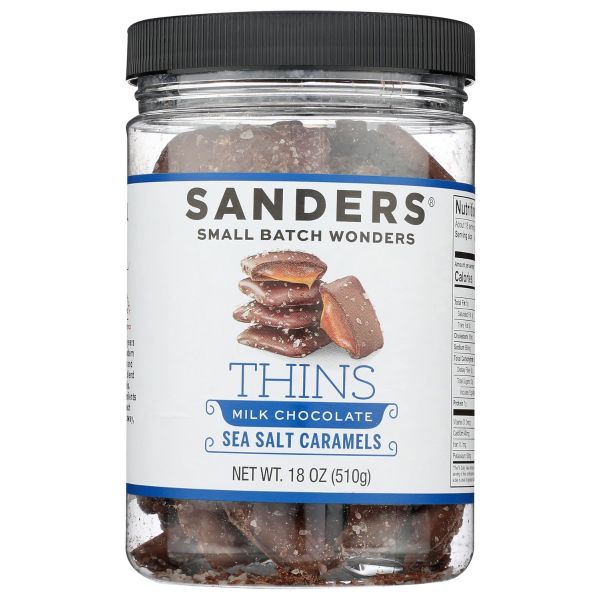 SANDERS: Milk Chocolate Sea Salt Caramels Thins, 18 oz