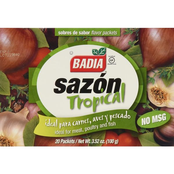 BADIA: Sazon Tropical No Msg 20 Count, 3.52 oz