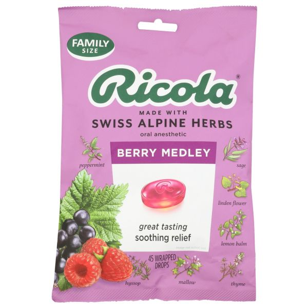 RICOLA: Berry Medley Throat Drops, 45 pc