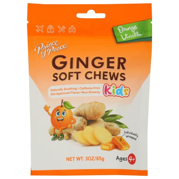 PRINCE OF PEACE: Ginger Soft Chews For Kids Orange Vanilla, 3 oz
