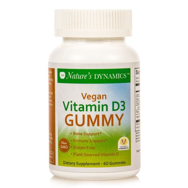 NATURES DYNAMIC: Vitamin D3 Gummy Vegan, 60 ea