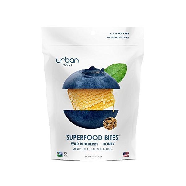URBAN FOODS: Wild Blueberry Honey Superfood Bites, 4 oz