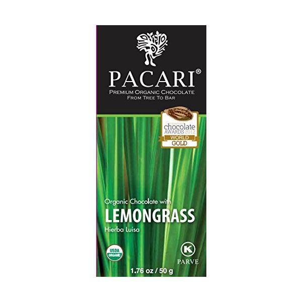 PACARI CHOCOLATE: Bar Chocolate Lemongrass Dark Organic, 1.76 oz