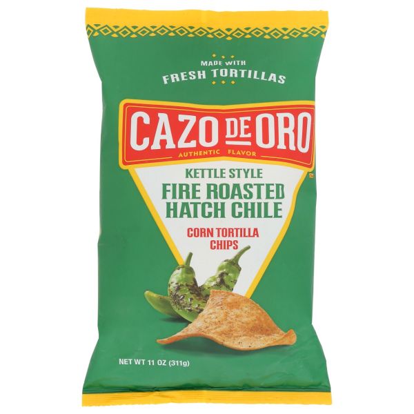 CAZO DE ORO: Chips Tortilla Hatch Chil, 11 OZ