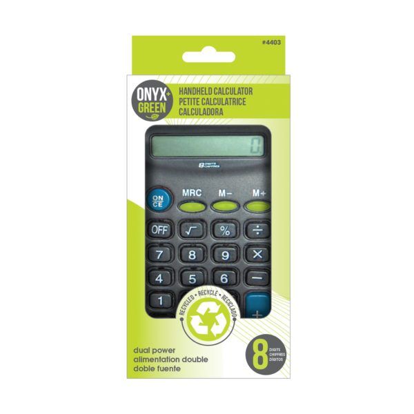 ONYX & GREEN: Calculator 8Digit Rycld, 1 ea