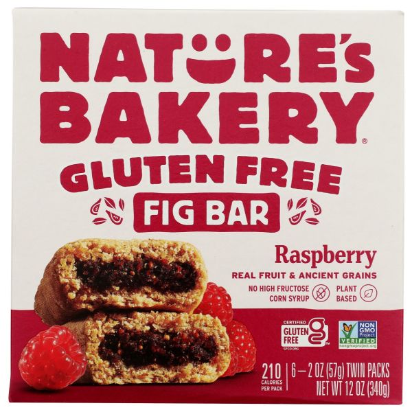 NATURES BAKERY: Gluten Free Fig Bars Raspberry, 12 oz