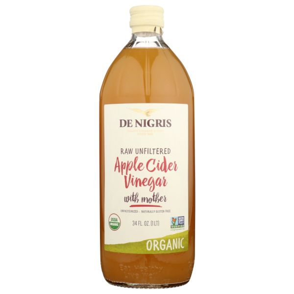 DE NIGRIS: Organic Apple Cider Vinegar Unfiltered, 34 oz