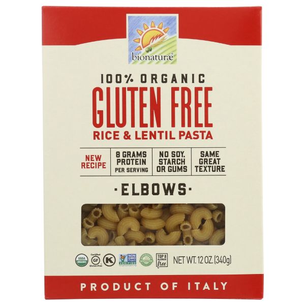 BIONATURAE: Organic Pasta Elbows Gluten Free, 12 oz