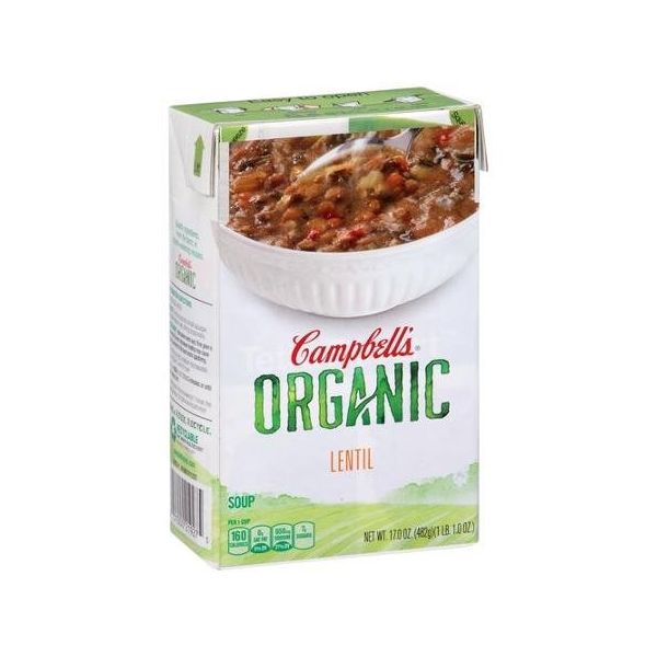 CAMPBELLS: Organic Lentil Soup, 17 oz