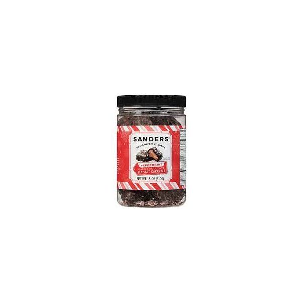 SANDERS: Caramels Dk Choc Peppermi, 18 OZ
