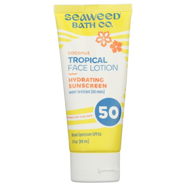 SEAWEED BATCH CO: Coconut Tropical Face Lotion Hydrating Sunscreen Spf50, 3 fo