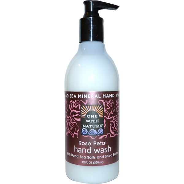 ONE WITH NATURE: Rose Petal Hand Wash with Dead Sea Minerals, 12 fl oz
