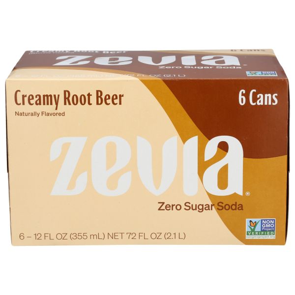 ZEVIA: Soda Zero Crmy Rt Br 6Pk, 12 FO