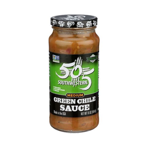 505 SOUTHWESTERN: Green Chile Sauce Medium, 16 oz