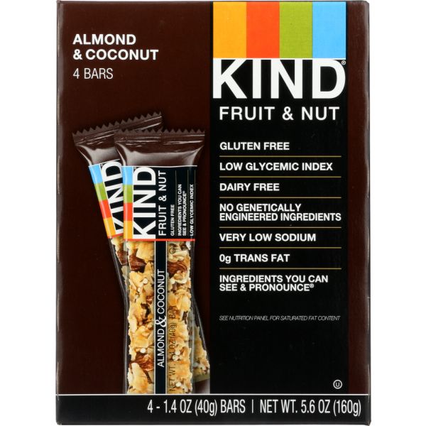 KIND: Bar 4 Pack Almond and Coconut, 5.6 oz