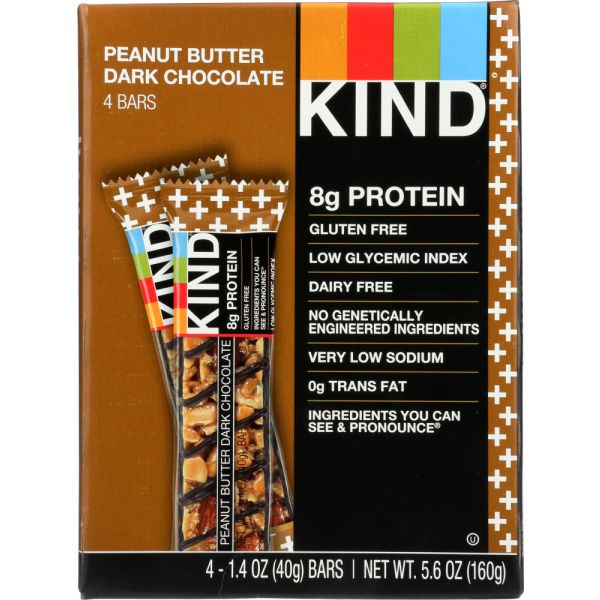 KIND: 4 Pack Peanut Butter Dark Chocolate Bar, 5.6 oz