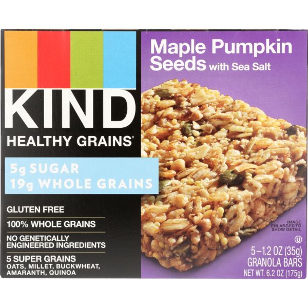 Kind Healthy Grains Granola Bars Maple Pumpkin Seeds with Sea Salt 5 Count, 6.2 Oz