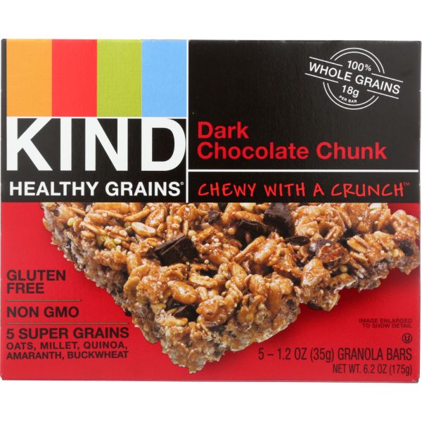 KIND: Healthy Grains Granola Bars Dark Chocolate Chunk 5 Count, 6.2 oz