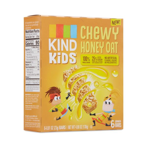 KIND: Kids Bar Chewy Honey Oat 6 Bars, 4.86 oz