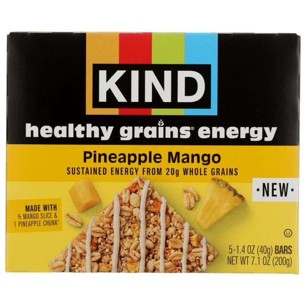 KIND: Pineapple Mango Healthy Grains Energy Bars 5count, 7.1 oz
