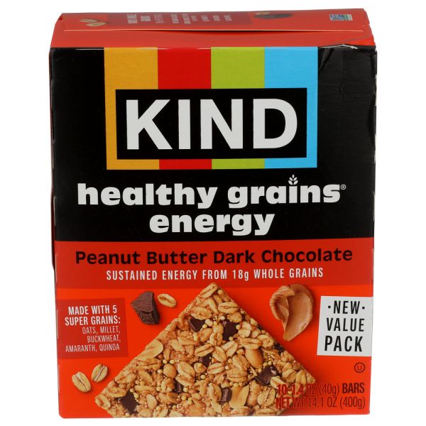 KIND: Peanut Butter Dark Chocolate Energy Bars 10 Count, 14.1 oz