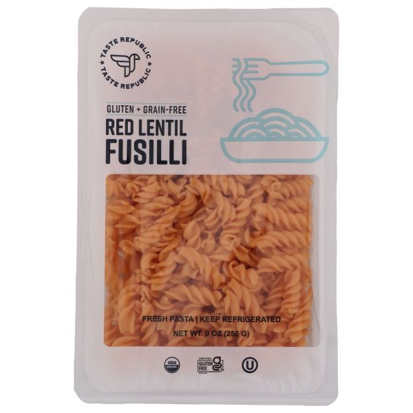 TASTE REPUBLIC: Organic Gluten Free Red Lentil Fusilli, 9 oz