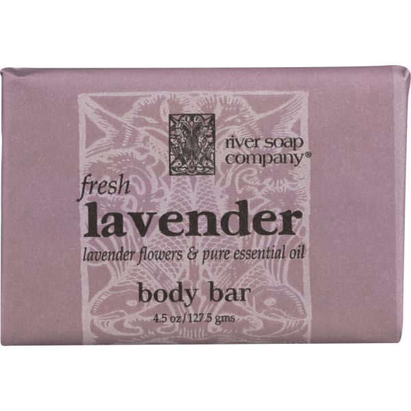 RIVER SOAP COMPANY: Soap Bar Lavender, 4.5 oz