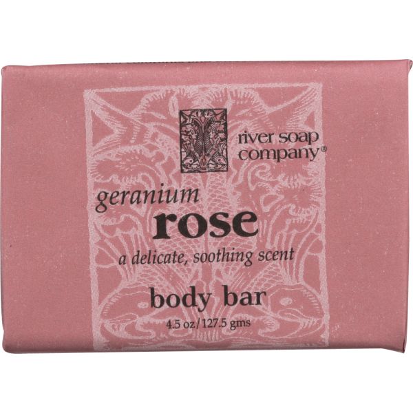 RIVER SOAP COMPANY: Body Bar Rose Geranium , 4.5 oz