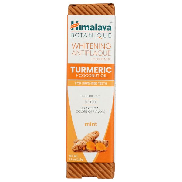 HIMALAYA HERBAL HEALTHCARE: Turmeric & Coconut Oil Whitening Antiplaque Toothpaste, 4 oz
