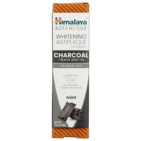 HIMALAYA HERBAL HEALTHCARE: Charcoal & Black Seed Oil Whitening Antiplaque Toothpaste, 4 oz