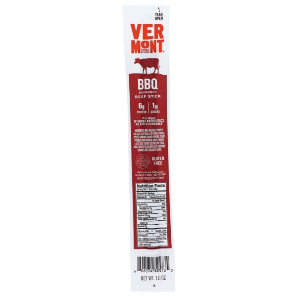 VERMONT SMOKE: Barbecue Beef Sticks, 1 oz