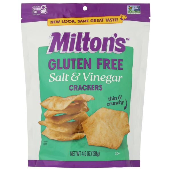 MILTONS: Salt and Vinegar Gluten Free Crackers, 4.5 oz
