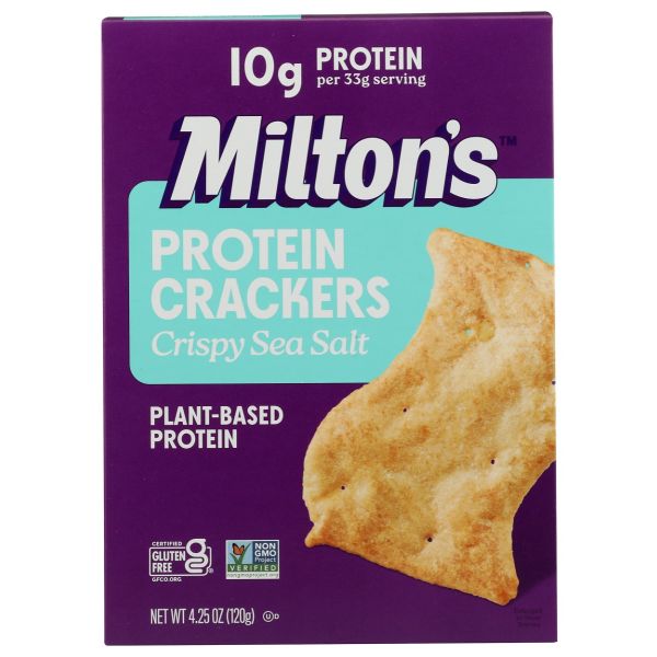 MILTONS: Crispy Sea Salt Protein Crackers, 4.25 oz