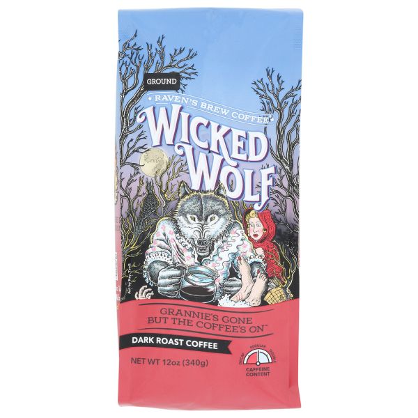 RAVENS BREW: Wicked Wolf Ground Dark Roast Coffee, 12 oz