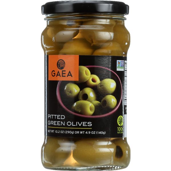 Gaea Organic Pitted Green Olives, 4.9 Oz