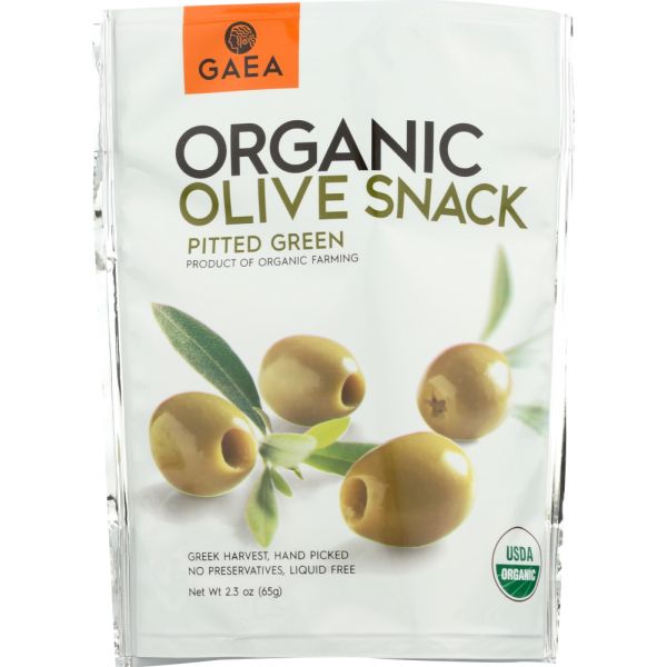 GAEA NORTH AMERICA: Olives Green Snack Pack Organic, 2.3 oz