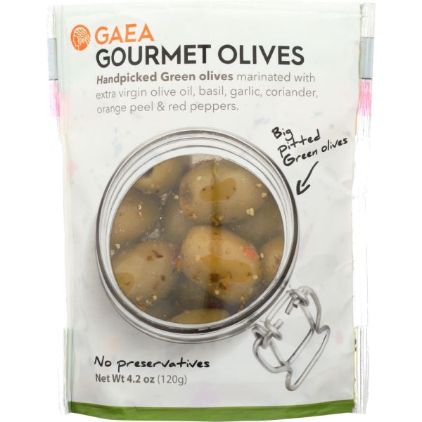 GAEA NORTH AMERICA: Olives Green Olive Gourmet, 4.2 oz