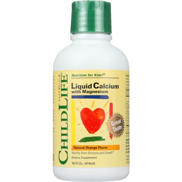 CHILDLIFE ESSENTIALS: Liquid Calcium with Magnesium Natural Orange Flavor, 16 oz