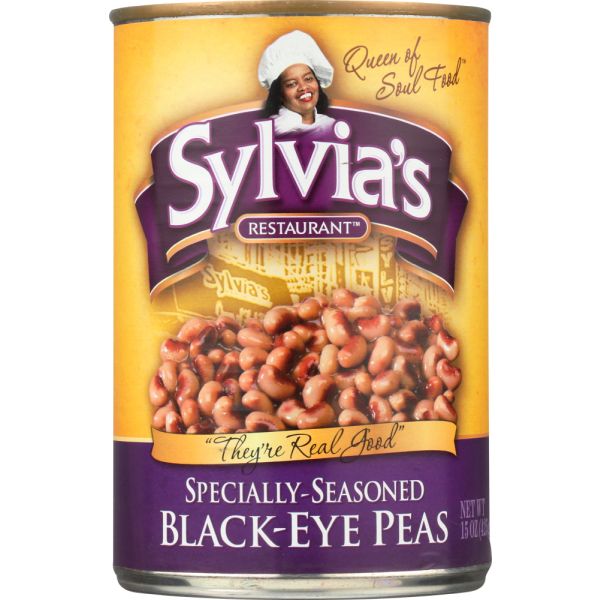 SYLVIAS: Specially Seasoned Black Eye Peas, 15 oz