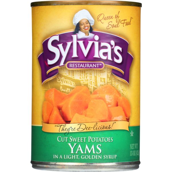 SYLVIAS: Specially Cut Yams in Light Golden Syrup, 15 oz